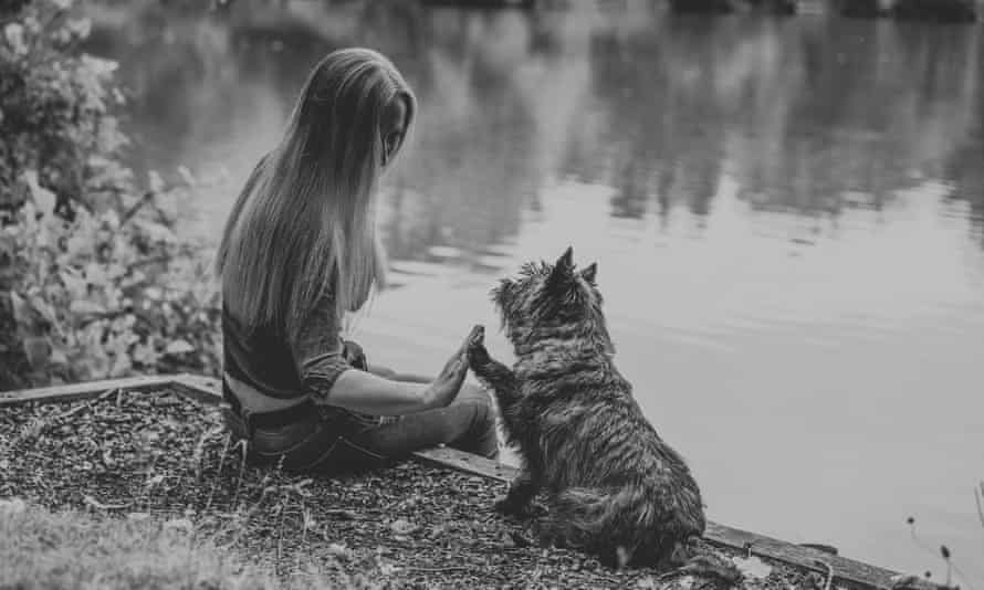 Stephanie and her cairn terrier.