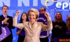 Von der Leyen says ‘centre is holding’ as far right surges in EU elections – as it happened
