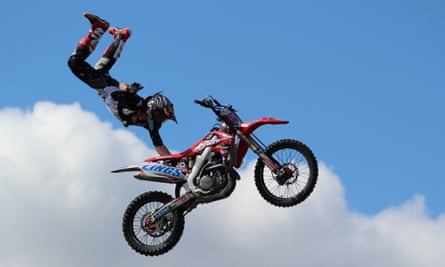 Motorcycle stunts at Aylsham.