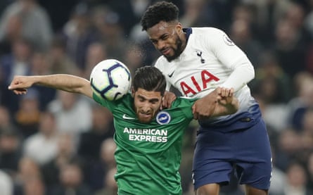 Jahanbakhsh is challenged by Spurs’ Danny Rose last month.