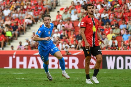 Conor Gallagher celebrates scoring for Atlético Madrid at Real Mallorca