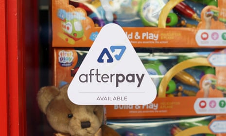 Logo of financial service Afterpay on a shop window