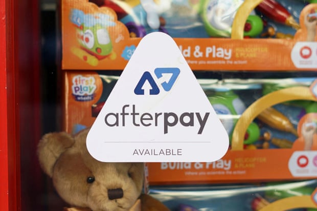 An Afterpay logo is on display in a Sydney store.