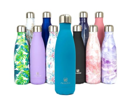 Lineup of 11 Nuactiv Thermal Metal Sports Bottles, 500ml.