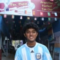 Pragnan Saha, a member of the Argentina football fan club, in Kolkata.