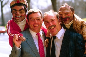 Ian St John and Jimmy Greaves with their Spitting Image puppets