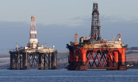 An oil platform in the Cromarty Firth near Invergordon in the Highlands of Scotland.&nbsp; 