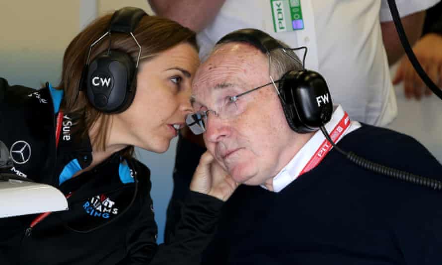 Frank Williams with his daughter Claire, who took over frontline duties at the Williams team in 2012.