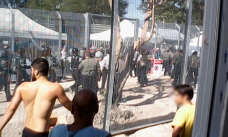 Asylum seekers during a hunger strike at the Manus Island detention centre.