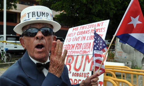 A Miami supporter of President Donald Trump’s Cuba policy. 