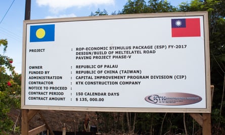 The islands of Palau are dotted with signs showing projects funded by Taiwanese aid.