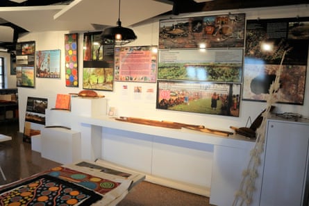 Photographs, artworks and artefacts inside the centre
