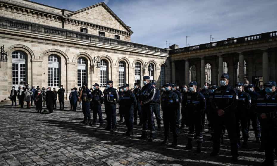 Police in Bordeaux observe a minute’s silence