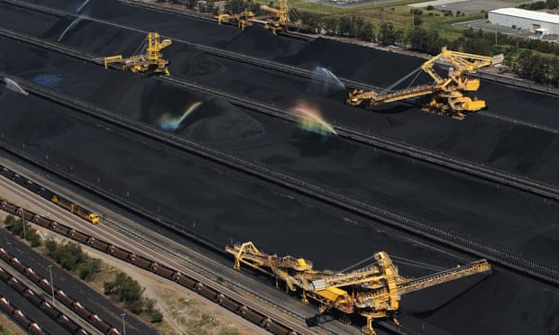 Aerial views of Newcastle coal industry and Glencore coal operations
