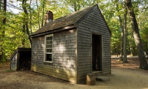A replica of Henry David Thoreau’s house by Walden Pond.