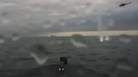 Footage appears to show drone boat attack on Russian ships in Crimea – video