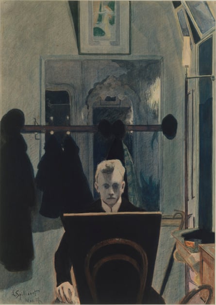 Self-portrait (with drawing board), 1907 by Léon Spilliaert.