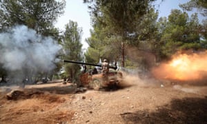 Τουρκικές δυνάμεις που υποστηρίζονται στη συριακή πόλη al-Ghazawiya, κοντά στο Afrin στη βόρεια επαρχία του Χαλέπι, που διορίζεται από τους αντάρτες, στις 28 Ιουλίου.