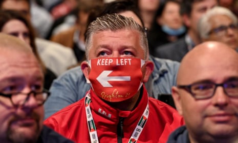A delegate wearing a face mask at the 2021 Labour party conference