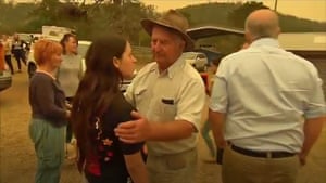 Scott Morrison, the prime minister, turns away from Zoey Salucci McDermott on his Cobargo visit.