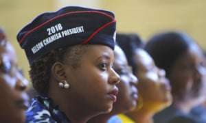 Supporters of the opposition leader Nelson Chamisa attend the launch of the MDC election manifesto.