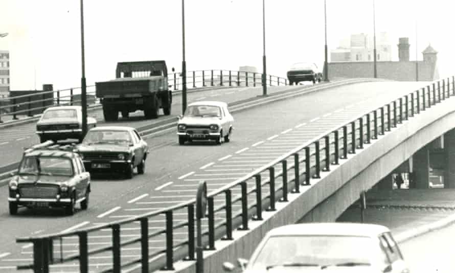 Traffic on the Belgrave flyover in Leicester from The Story of Leicester website - awaiting permission for use
