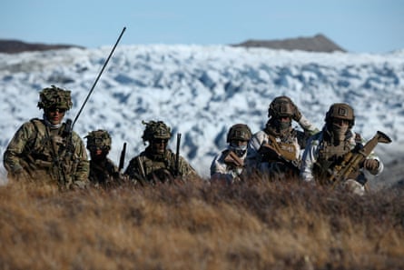 Members of the Danish armed forces on a military drill in Greenland, 17 September 2025.