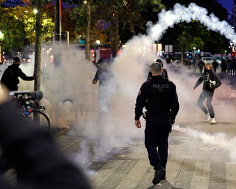 A cloud of teargas in a street