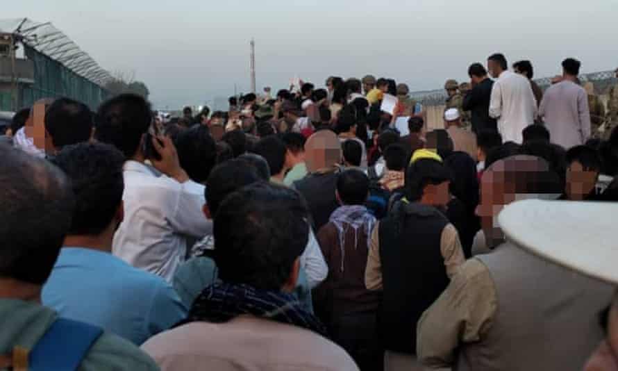Crowd outside Kabul airport