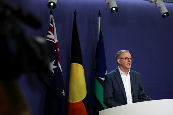 Anthony Albanese speaks during a press conference