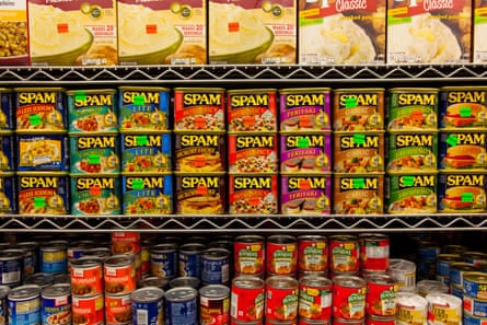 laden shelves in a 99 cent store in New York City.