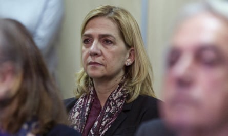 Princess Cristina at the hearing held in a courtroom in Palma.