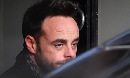 Ant McPartlin outside his house after the drink-driving incident in March.