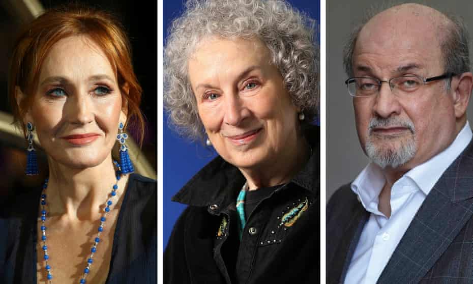 JK Rowling, Margaret Atwood and Salman Rushdie.