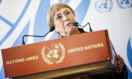 Michelle Bachelet addresses a press conference after saying she would not seek a second term