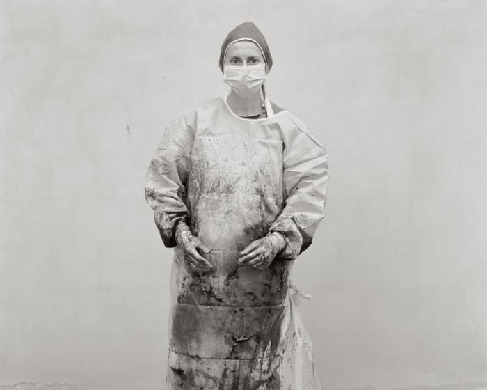 A blood-splattered surgeon after an emergency horse op: Andrea Modica’s best photograph