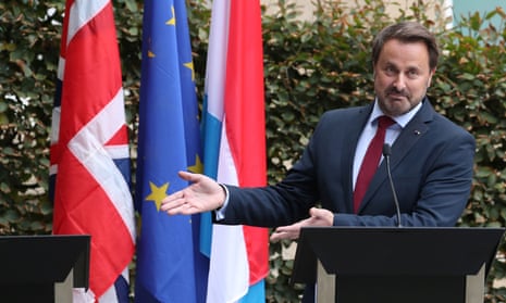 British Prime Minister Boris Johnson visits Luxembourg<br>Luxembourg's Prime Minister Xavier Bettel gestures at a news conference after his meeting with British Prime Minister Boris Johnson in Luxembourg, September 16, 2019. REUTERS/Yves Herman