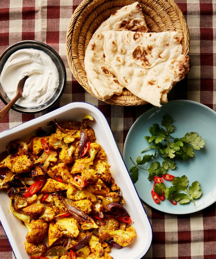 Yogurt Sauce Roasted Cauliflower With Yogurt And Curry Powder