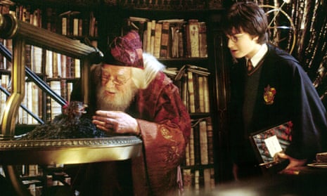 Richard Harris as Prof Dumbledore, alongside Daniel Ratcliffe as the boy wizard, in the 2002 film Harry Potter and the Chamber of Secrets.