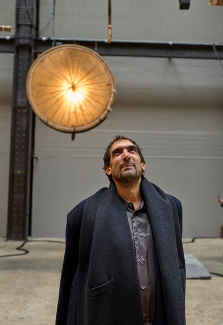 Tarek Atoui at his installation at Tate Modern's Turbine Hall.
