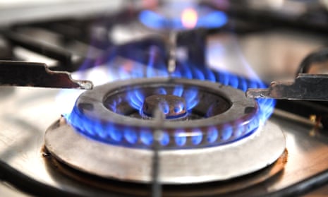 A kitchen gas stove burner