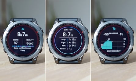 sleep and body battery feature show on a Fenix 7 sapphire solar