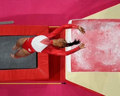 England’s Shantae-Eve Amankwaah competes in the vault during the women's acrobatic gymnastics team final.