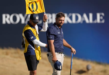 Bryson DeChambeau after holing out on the 18th green