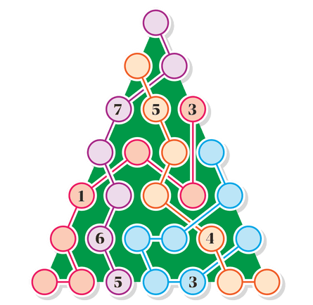 Puzzle de nombre sur un arbre de Noël