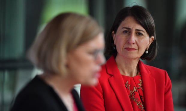 NSW chief health officer Dr Kerry Chant (left) and NSW premier Gladys Berejiklian provide a Covid update on Friday.