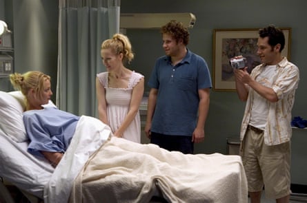 Katherine Heigl, Leslie Mann, Seth Rogen and Paul Rudd in a scene from Knocked Up.