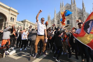 Valencia’s supporters in Milan