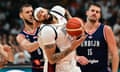 USA’s Anthony Davis grabs the ball during Wednesday’s exhibition win over Serbia in Abu Dhabi.