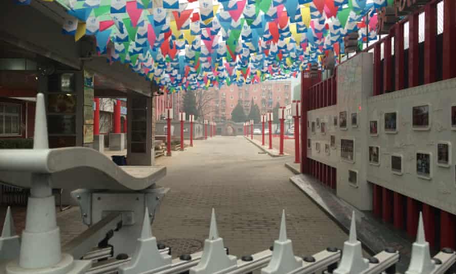 The deserted entrance to the Baijiazhuang primary school in Beijing.